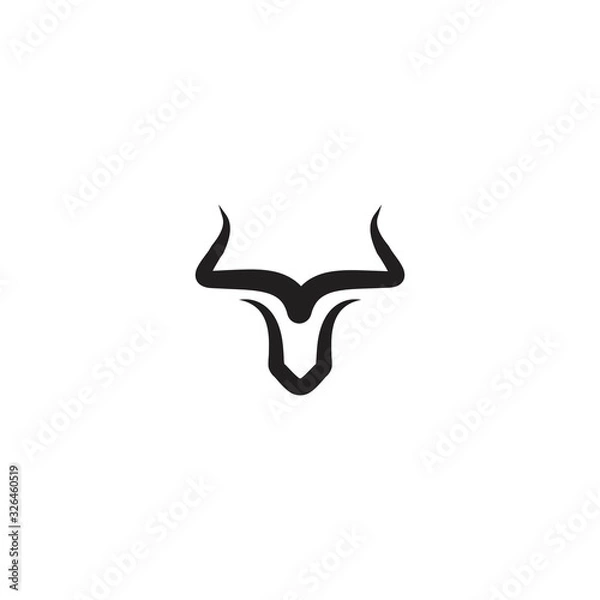 Obraz Simple bull head horn. Vector logo icon template