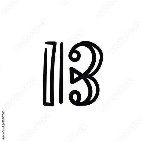 Obraz Simple vector icon. Hand drawn c clef. 