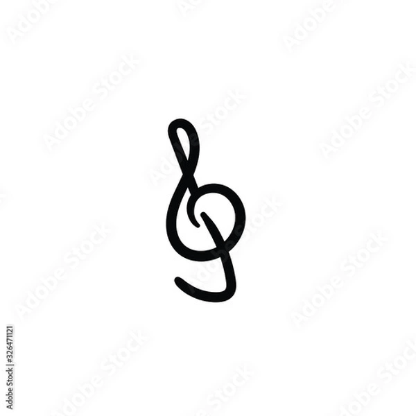 Obraz Simple vector icon. Hand drawn g clef. 