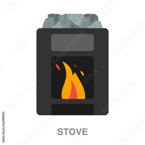Fototapeta stove flat icon on white transparent background. You can be used black ant icon for several purposes.	