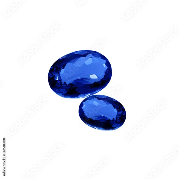 Obraz Royal blue kyanite gems on a white background