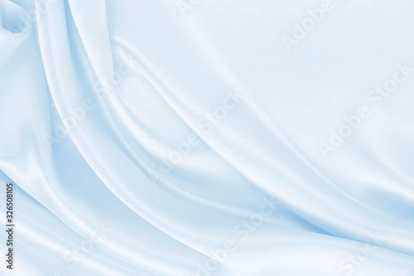 Fototapeta Smooth elegant blue silk or satin luxury cloth texture as abstract background. Luxurious background design