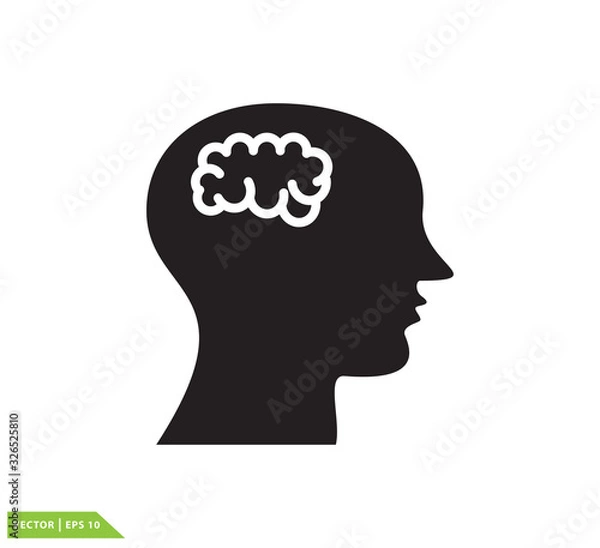 Fototapeta Brain icon vector logo template