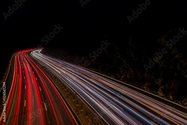 Obraz traffic light trails