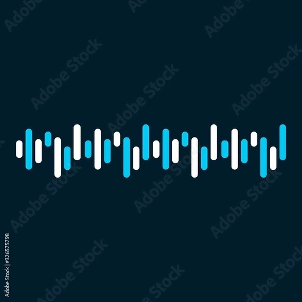 Fototapeta blue soundwave vector design template . equalizer vector design template . heartbeat vector template