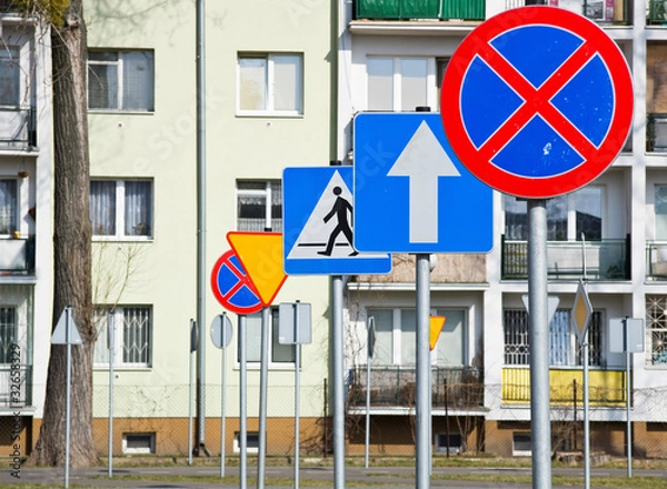 Obraz A lot of road signs.