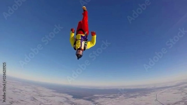 Obraz Environment. Skydiver has no fear of flying. Aviation sports for the daring people. Extreme as a way of life.