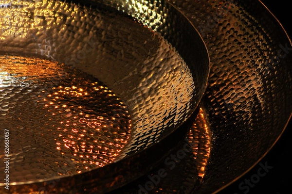 Obraz abstract round copper plates