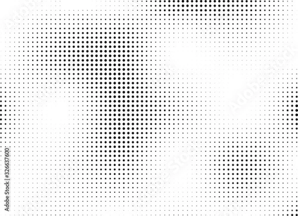 Fototapeta Abstract halftone dotted background. Monochrome grunge pattern with dot and circles.  Vector modern pop art texture for posters, sites, business cards, cover, postcards, labels, stickers layout.