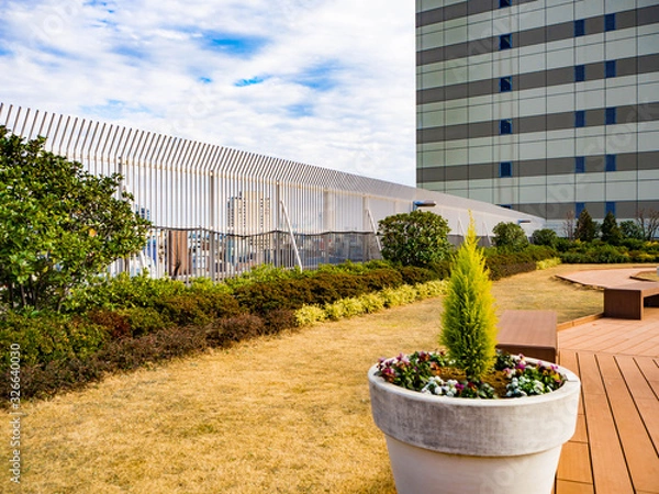 Obraz 高層ビルの屋上　緑化