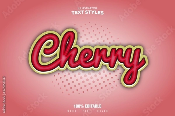 Fototapeta Cherry text effect font style