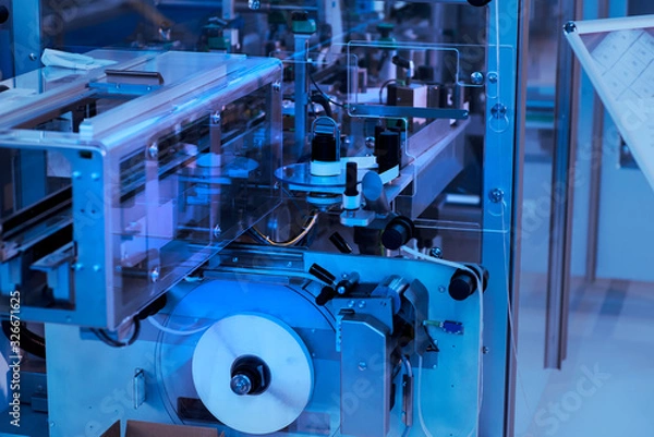 Fototapeta Rotary die cutting machine with slitting blade system