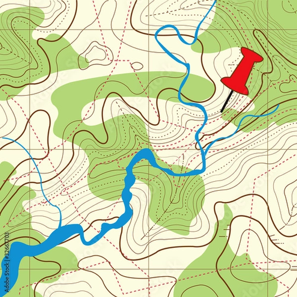 Obraz Streszczenie mapy topograficzne. wektor