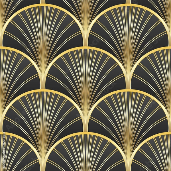 Fototapeta Art Deco Seamless Pattern. Geometric decorative texture. Vector illustration.
