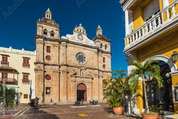 Fototapeta Iglesia de San Pedro Claver, en el centro histórico de Cartagena