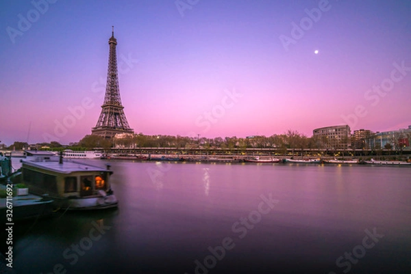 Obraz eiffel tower in paris at sunset