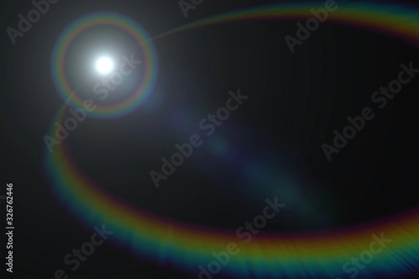 Fototapeta Abstract Natural Sun flare on the black background, flare light transition, effects sunlight, lens flare