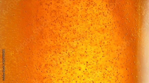Fototapeta Detail of beer drink with bubbles