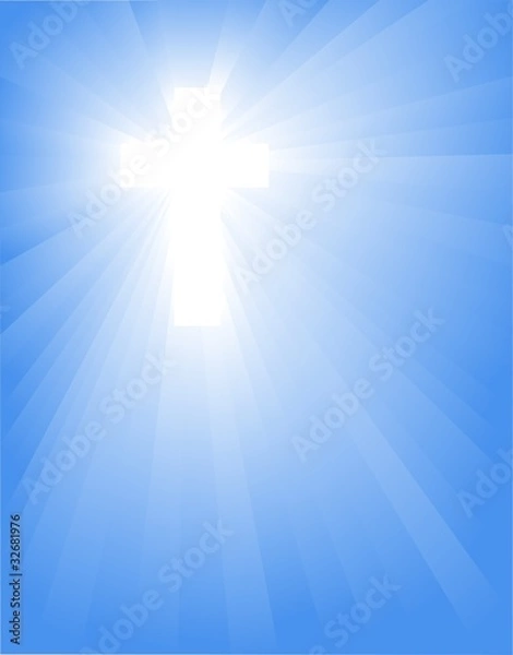 Obraz shining cross in the blue sky