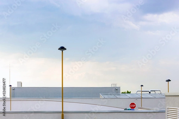 Fototapeta Rooftop on cloudy day