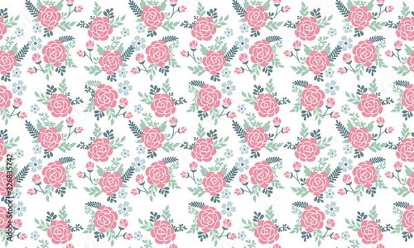 Fototapeta Floral pattern background for spring, with leaf and floral modern design.