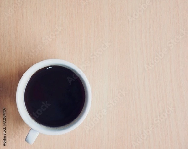 Fototapeta 나무보드 배경과 커피 