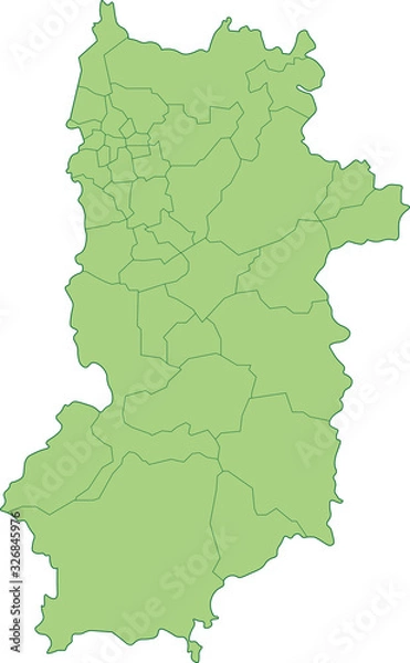 Obraz 奈良県の地図_市町村ごとに色を変えられます
