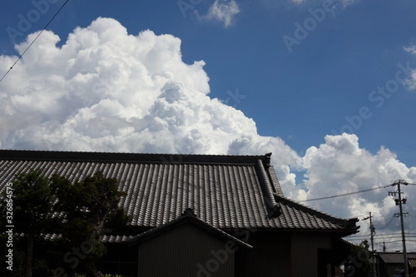 Fototapeta 夏雲とお寺