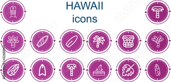 Fototapeta Editable 14 hawaii icons for web and mobile