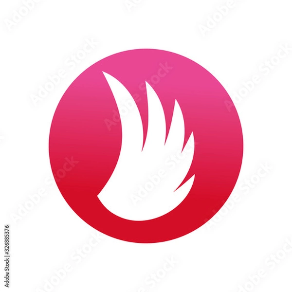 Fototapeta Isolated wing silhouette block style icon vector design