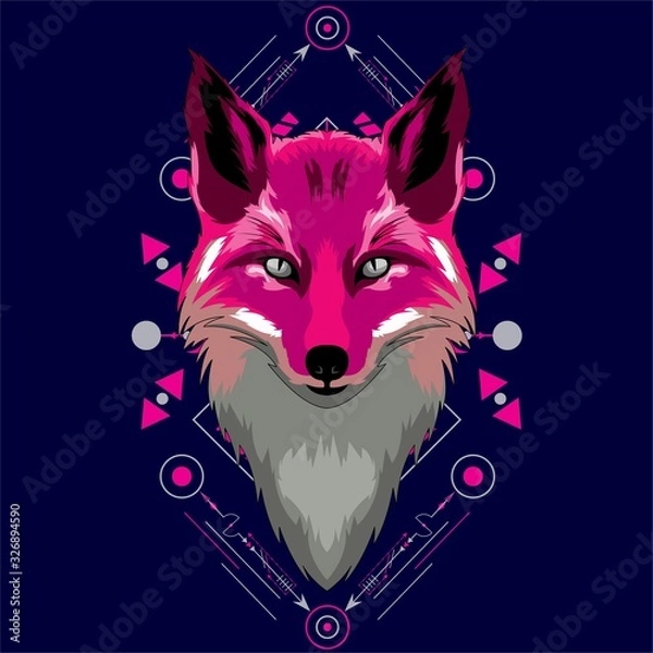 Obraz FOX GEOMETRIC MAGENTA