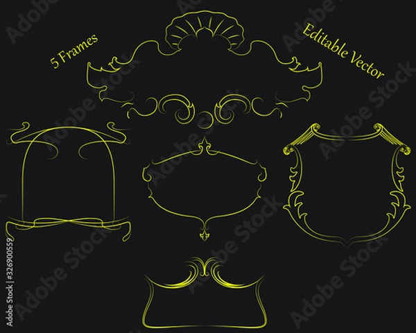 Obraz Set of editable vector, decorative frames