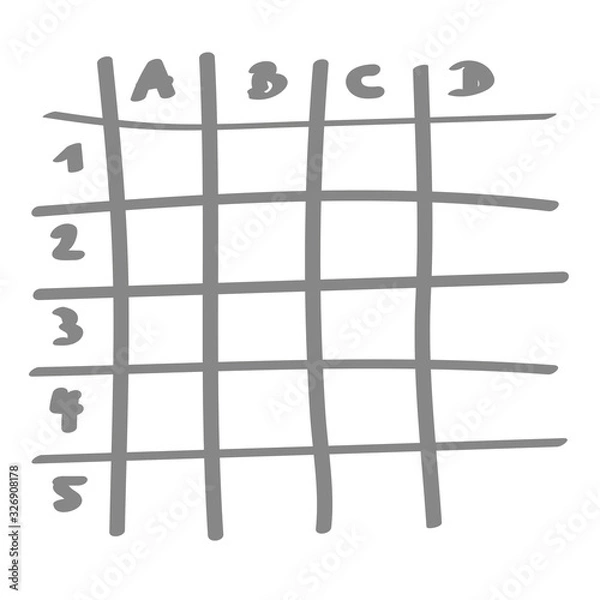 Fototapeta Handgezeichnetes Tabellen-Symbol in grau
