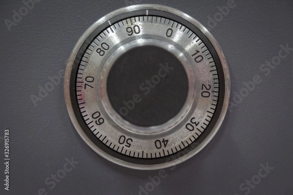 Fototapeta Steel mechanism safe security code