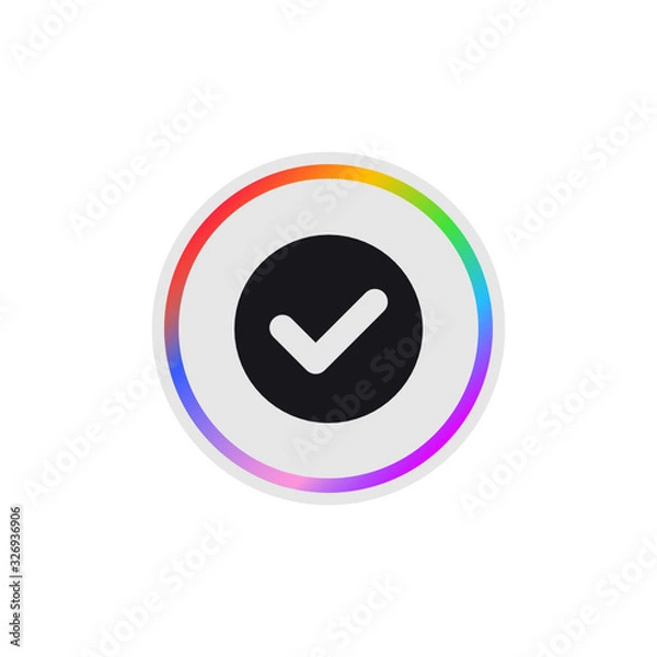 Obraz Cheked -  Modern App Button