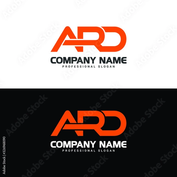 Fototapeta Letters ARD, A R D logo icon with business card vector template.