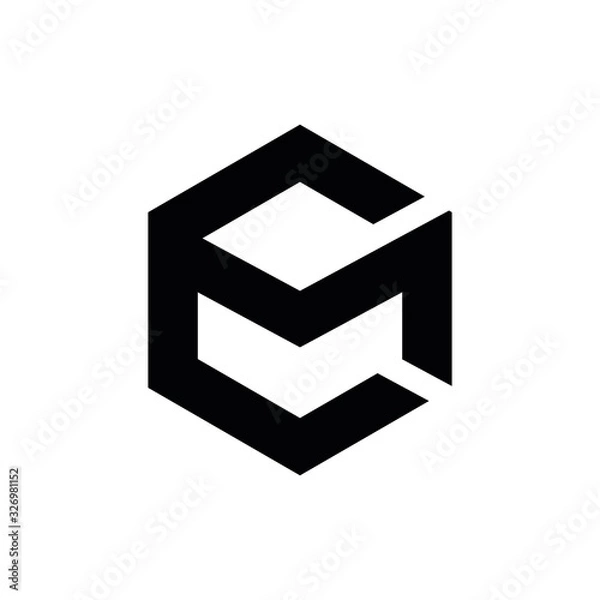 Obraz EM E M letter logo design vector