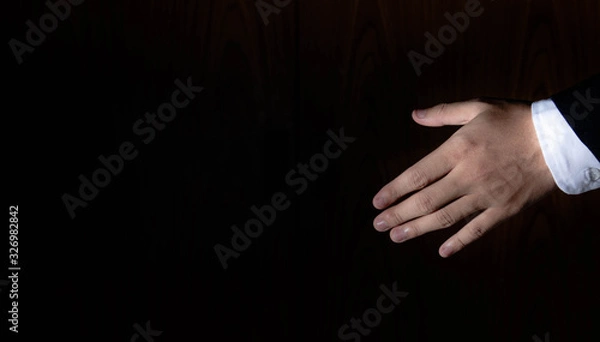 Fototapeta  The protruding hand made the promise or greet.