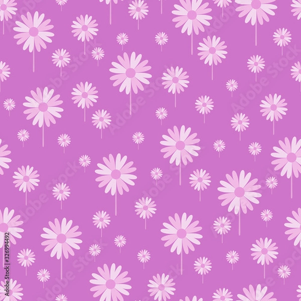 Fototapeta pink flowers seamless pattern