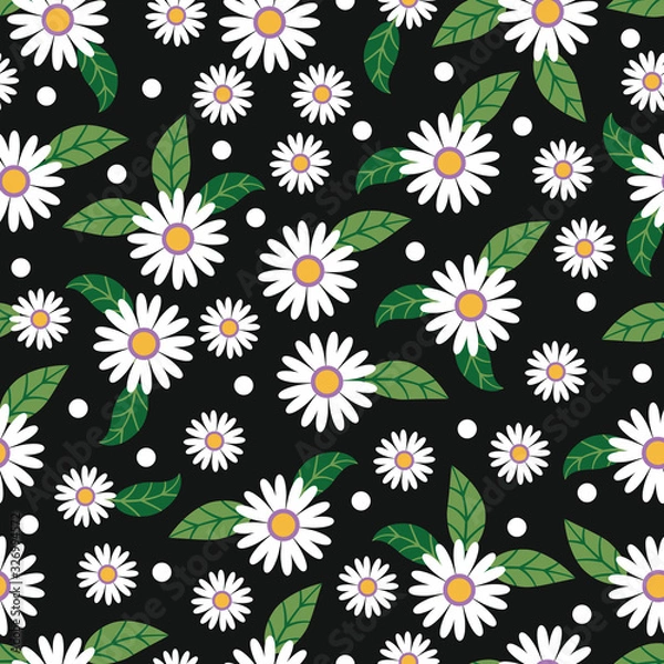 Fototapeta camomile seamless pattern