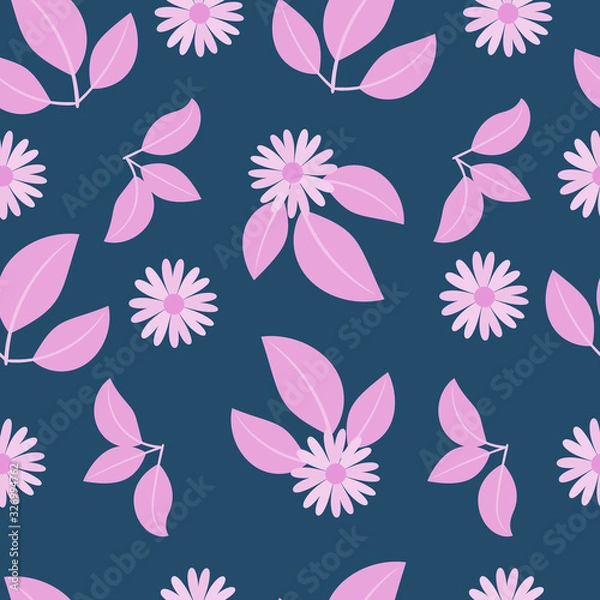 Fototapeta pink flowers seamless pattern