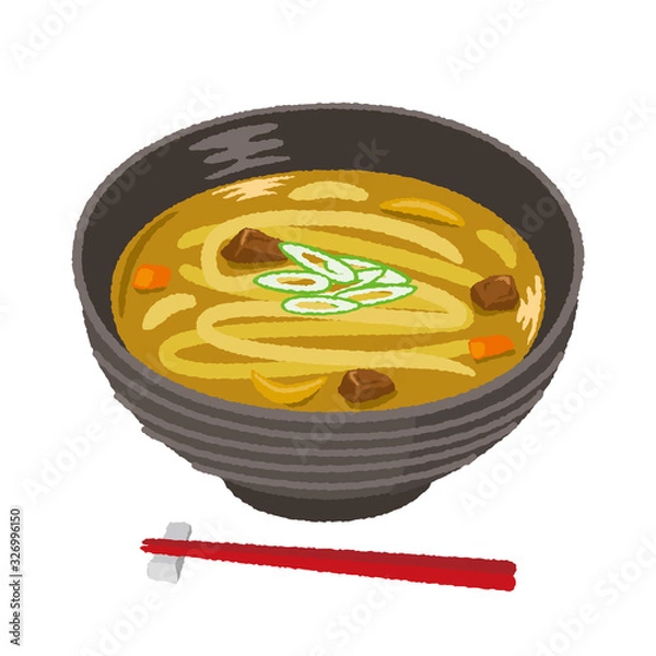Obraz カレーうどんのイラスト