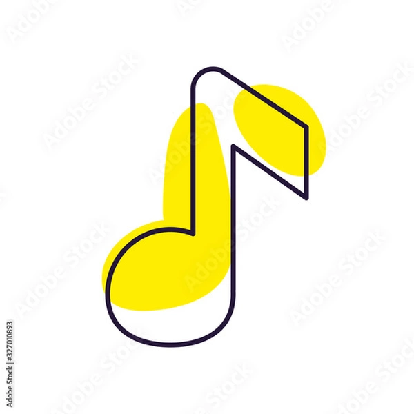 Fototapeta Isolated music note line style icon vector design
