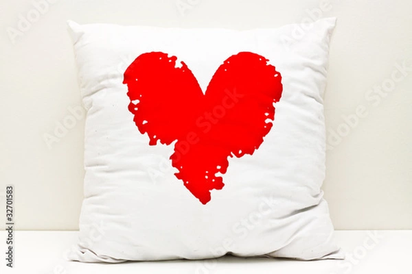 Obraz Heart on a white Pillow