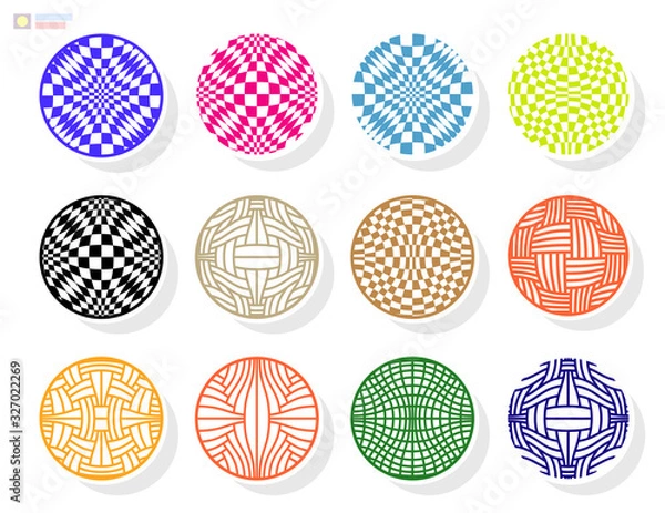 Fototapeta Sports balls or balls of thread for avatars. Set of icons for training, creative needlework. Vector