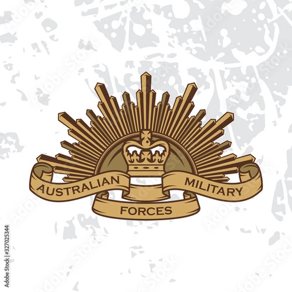 Fototapeta Decorative Rising Sun Badge of Australian Army.