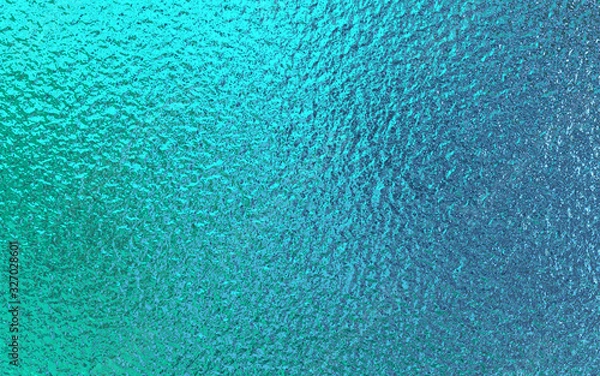 Obraz Teal green blue foil paper texture background.