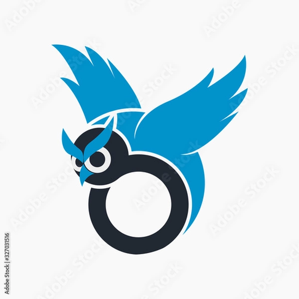 Obraz black number eight of blue owl streaking