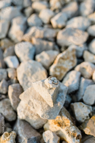Obraz Engangement ring on clear stones