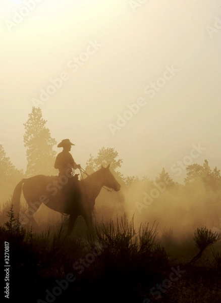 Obraz sylwetka kowboja